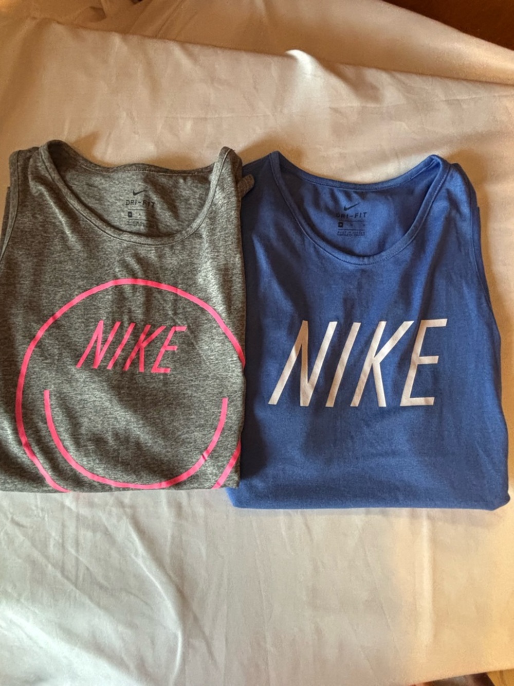 Nike Girls' Tank & Tee Set - Blue, Gray with Pink Graphic